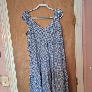 Old Navy Blue Gingam Maxi Dress